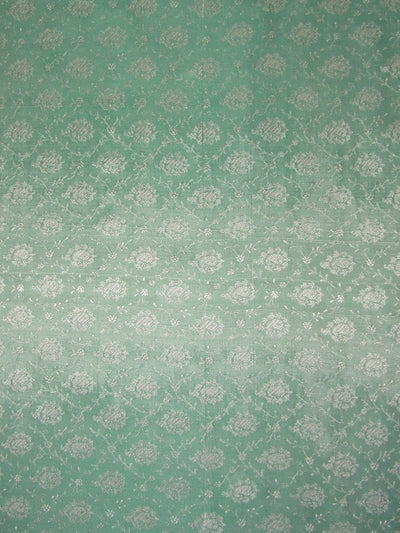 Brocade jacquard fabric Pastel Green & Light Silvery Ivory color 44" wide BRO203[6]