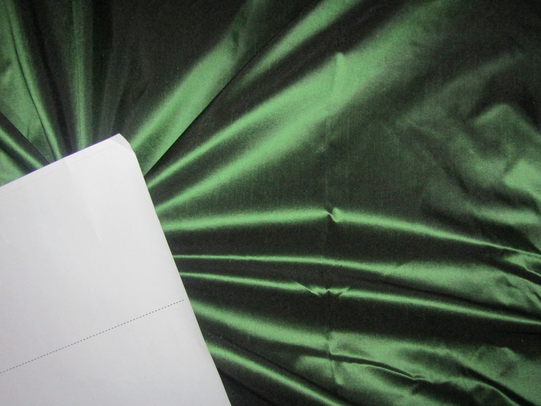 Pure Silk Taffeta fabric~ 54&quot;~GREEN X BLACK color 32MOMME BY THE YARD