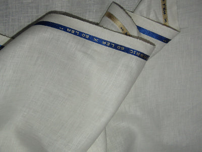 NATURAL WHITE COLOR LINEN 60 LEA  58" wide by the yard