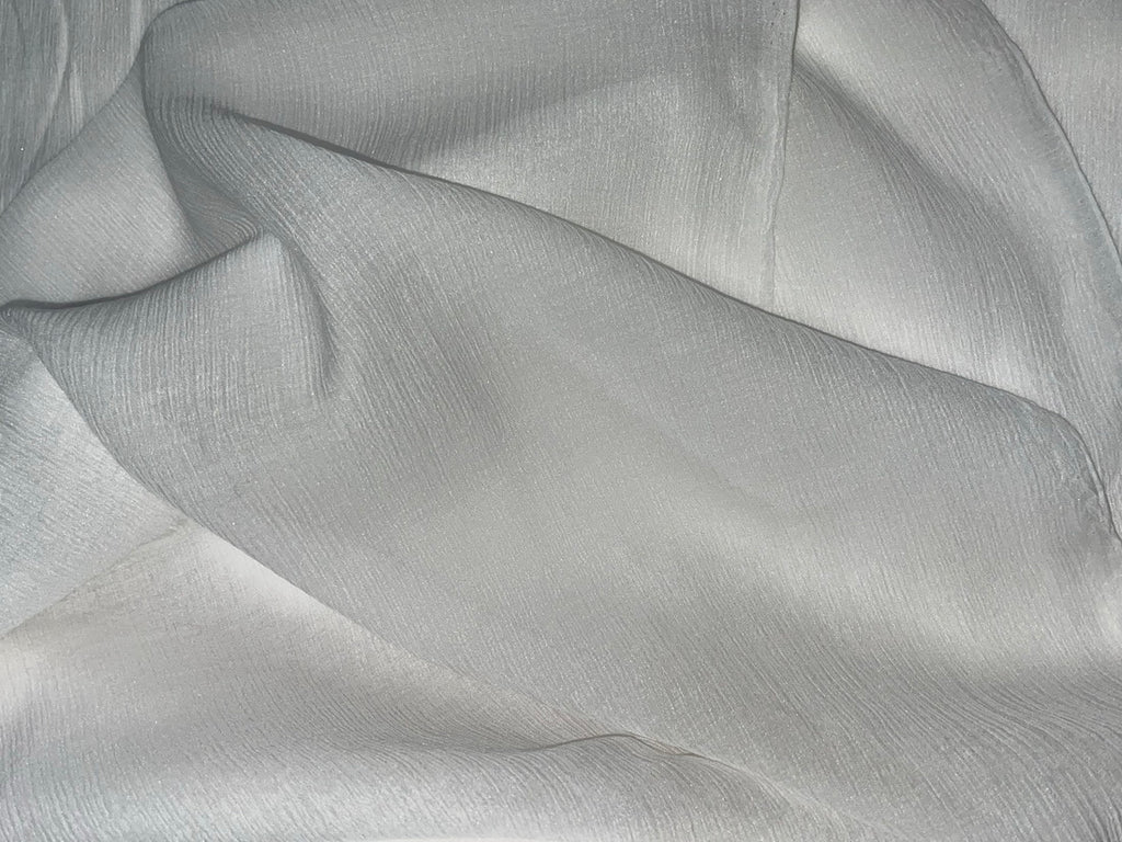 White cotton crinkle chiffon fabric 36 wide