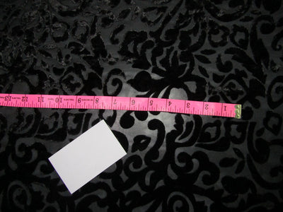 Black Devore Polyester Viscose Burnout Velvet fabric 44" wide [9850]