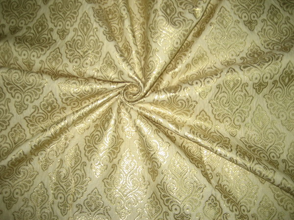 Brocade fabric Banana fibre dark ivory x metallic gold BRO130[2]