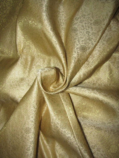 Silk Brocade Fabric gold x metallic gold 44" wide BRO704[4]