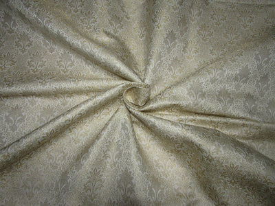 Silk Brocade Fabric ivory x metallic gold 44" wide BRO706[2]