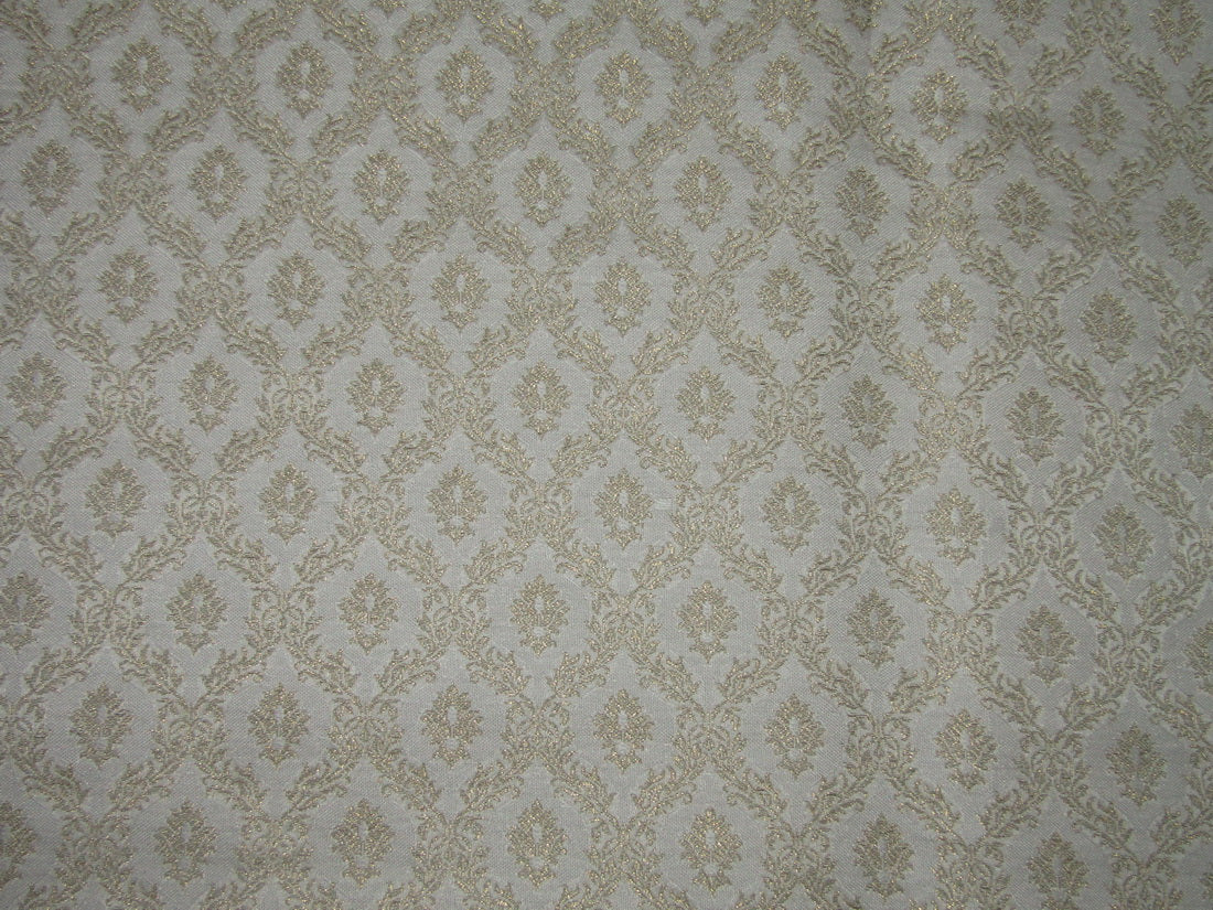 Silk Brocade Fabric ivory x metallic gold 44" wide BRO706[4]