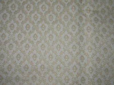 Silk Brocade Fabric ivory x metallic gold 44" wide BRO706[4]