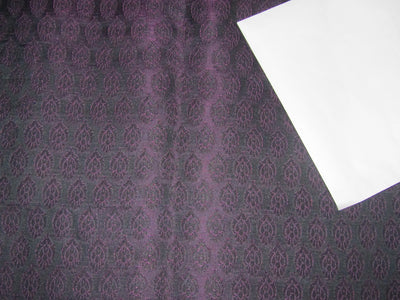 Silk Brocade Fabric aubergine x black 44&quot;