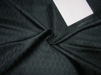 Silk Brocade Fabric bottle green x black 44" wide BRO707B[2]