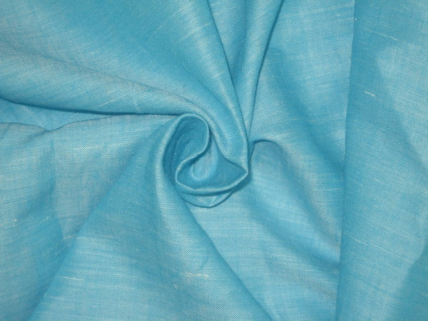 two tone linen fabric {iridescent} light blue with white slubs 54" wide [2169]