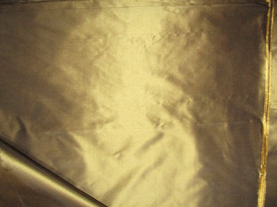Pure Silk Taffeta fabric  golden brown ~ 54&quot;~ gold x brown color 32MOMME BY THE YARD