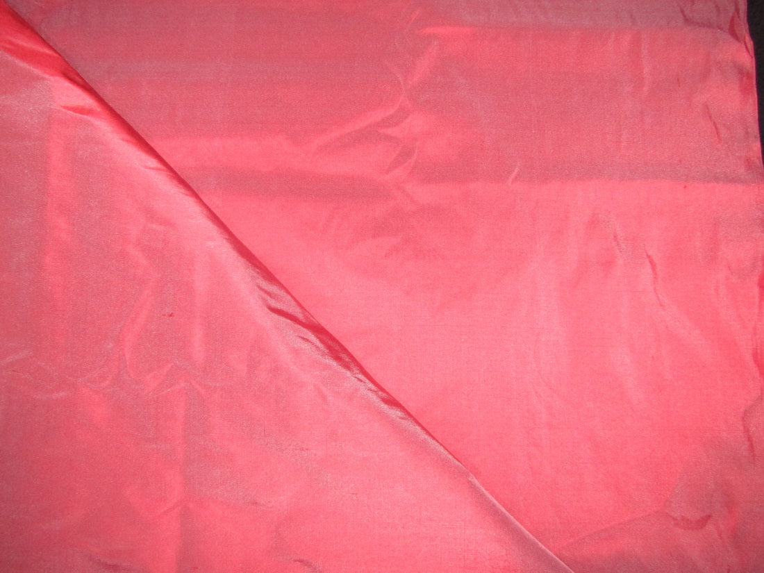 100% Pure silk dupion fabric red x pink color  [watermelon] 54" wide DUP331