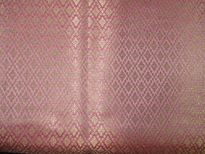 Silk Brocade fabric pink x metallic gold Color 44" WIDE BRO711[4]