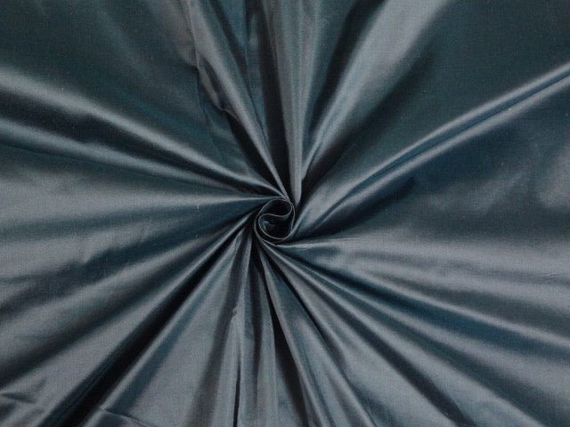 100% Pure SILK TAFFETA FABRIC Iridescent White x Black 54" wide taf159