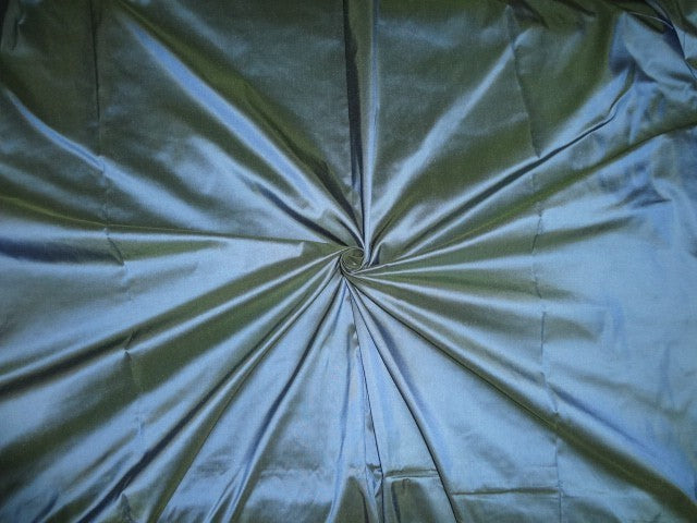 100% Pure SILK TAFFETA FABRIC Iridescent Blue x Green 54" wide TAF#36[3]