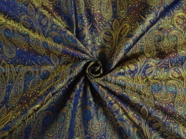 SILK BROCADE FABRIC Multi Color 44" wide SINGLE LENGTH 2.30 YDS BRO293[2]