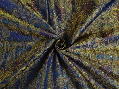 SILK BROCADE FABRIC Multi Color 44" wide SINGLE LENGTH 2.30 YDS BRO293[2]