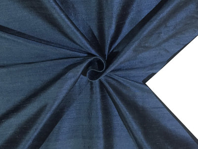 100% Pure SILK Dupion FABRIC MIDNIGHT BLUE color 54" wide with slabs MM91[1]