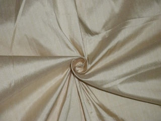 Pure SILK DUPIONI FABRIC Light Golden Cream x Gold colour DUP#160[2]