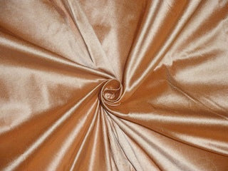 Pure SILK DUPIONI FABRIC Light Toffee Caramel colour