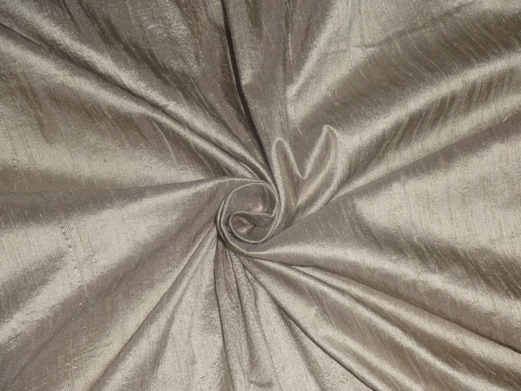 Pure SILK Dupioni FABRIC Light Silver Grey color