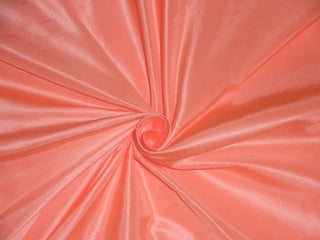 Pure SILK TAFFETA FABRIC Light Neon Orange color 4.57 yards continuous piece