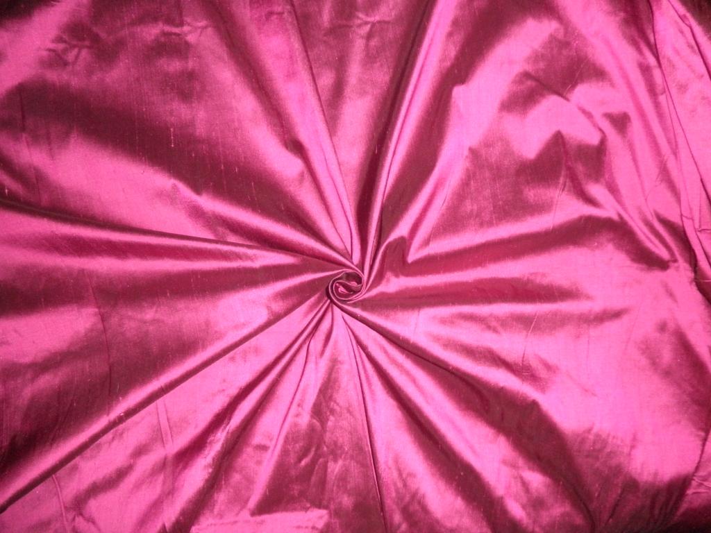 Pure SILK DUPIONI FABRIC Pink x Black colour