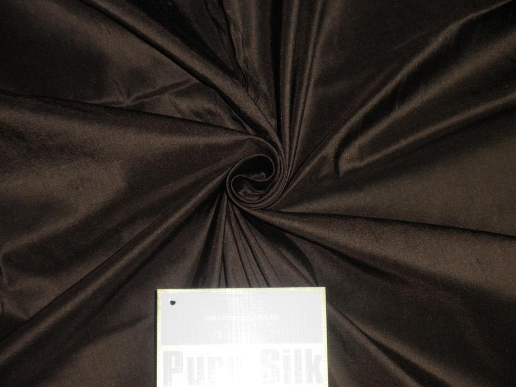 Pure SILK DUPIONI FABRIC Military Brown colour