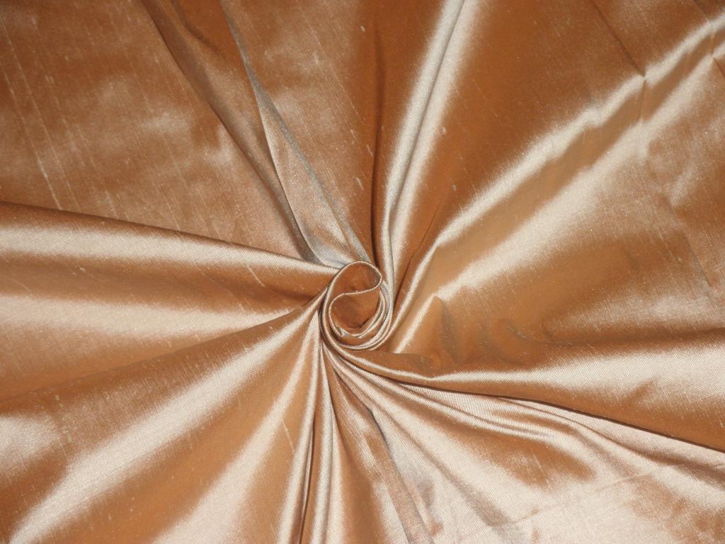 Pure SILK DUPIONI FABRIC Chalky Gold colour