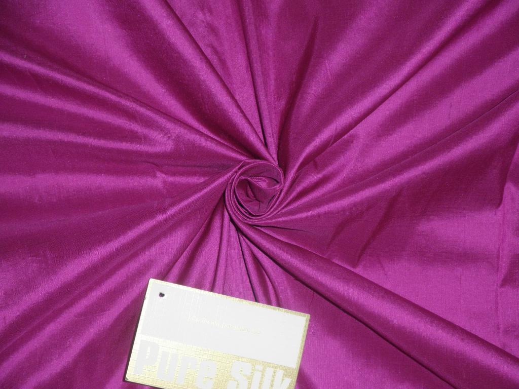 Pure SILK DUPIONI FABRIC Fuchsia Purple colour