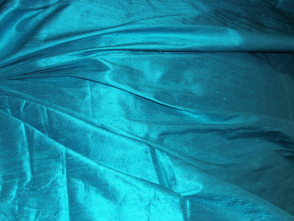 100% Pure SILK Dupion FABRIC neon blue colour 54" wide with slubs MM5[1]
