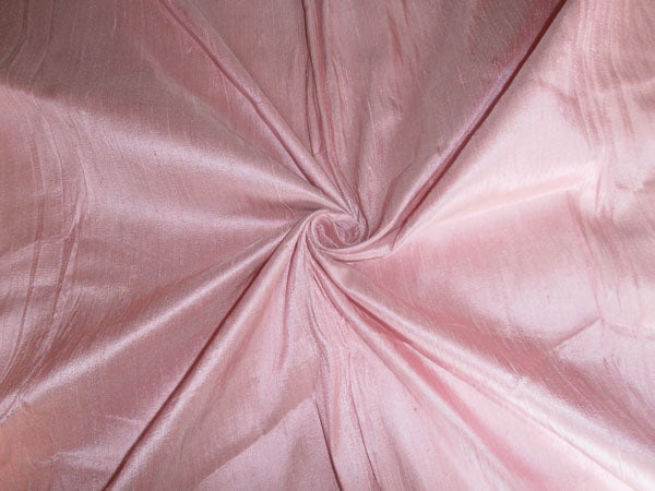 100% PURE SILK DUPIONI FABRIC DUSTY ROSE PINK colour 54" wide WITH SLUBS MM43[2]