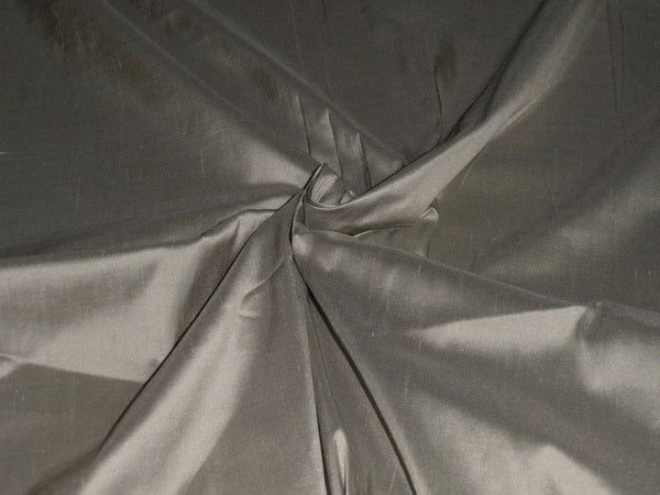 Pure SILK Dupioni FABRIC Gunmetal grey 108" wide DUP179