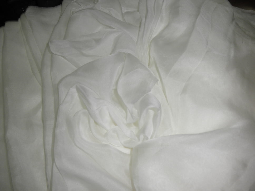 White silk chiffon fabric 54" wide flat finish