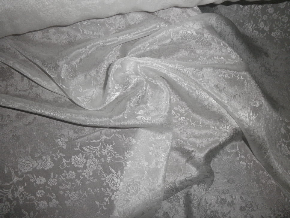 soft silk crepe silk JACQUARD - white floral [1935]