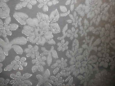 White Devore Polyester Viscose Burnout Velvet fabric 44" wide[1997]