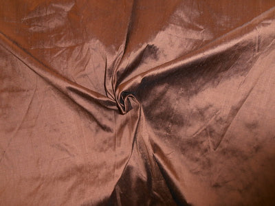 Pure SILK Dupioni Copper / Black FABRIC ~ 108 inch wide