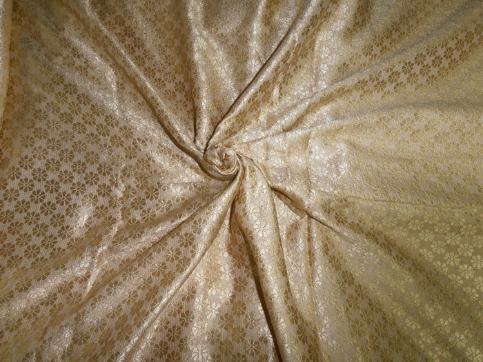 Spun Silk Brocade Fabric Gold 44" BRO111[2]