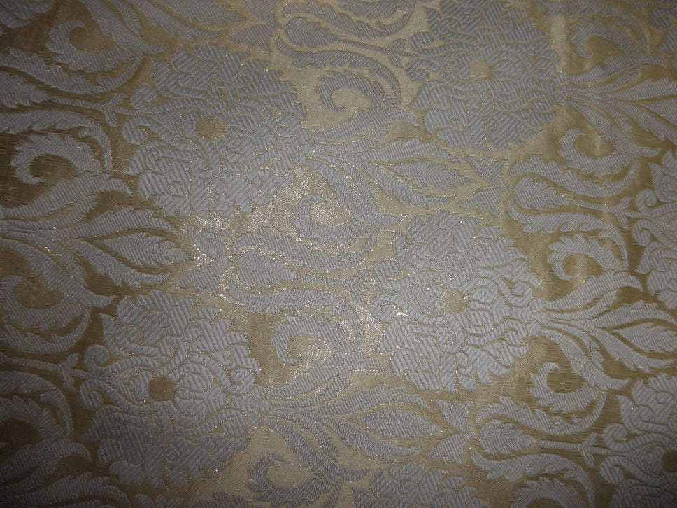 Heavy Silk Brocade Fabric bright gold/ white color 36" wide BRO97[1]