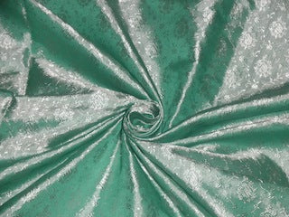 Brocade jacquard fabric Pastel Green & Light Silvery Ivory color 44" wide BRO203[6]