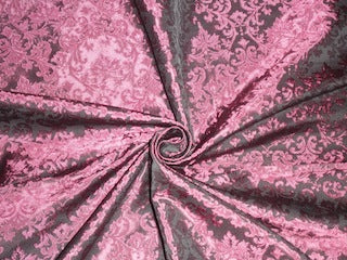 SPUN SILK BROCADE FABRIC Dark Aubergine/Dark Wine And Black COLOR BRO188[4]