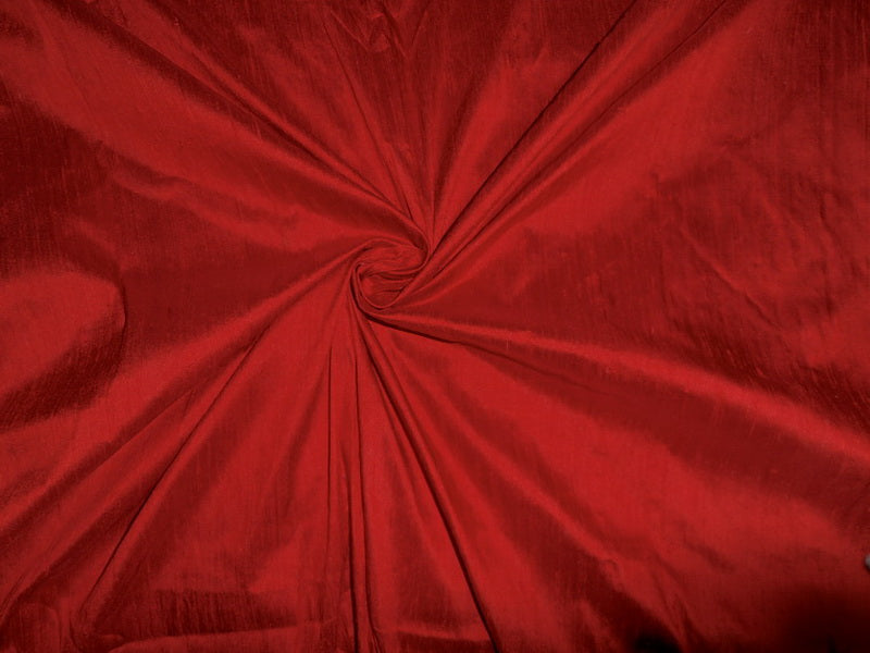 deep red colour dupioni 54&quot; with slubs -silk fabric