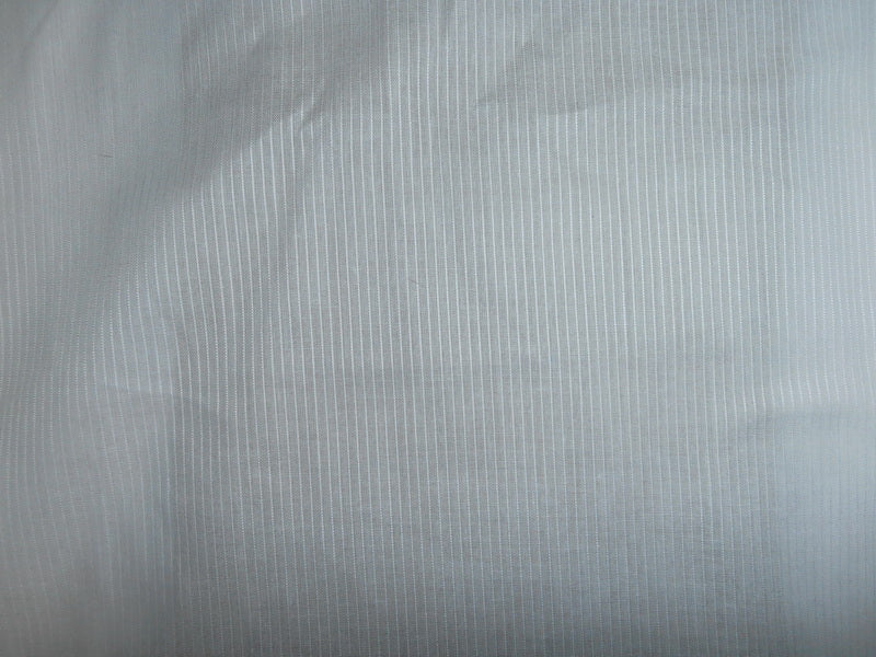 WHITE COTTON VOILE fabric 44" WIDE -thin rib stripes 3mm [5501]