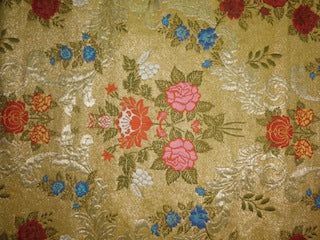 PURE HEAVY TIBETAN SILK BROCADE FABRIC MULTI COLOR 5 yards piece