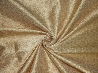 Spun Silk Brocade fabric Old Gold Color BRO220[3]