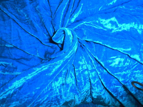 Imported  Silk Turquoise Velvet Fabric ~ 44&quot; wide [4978]