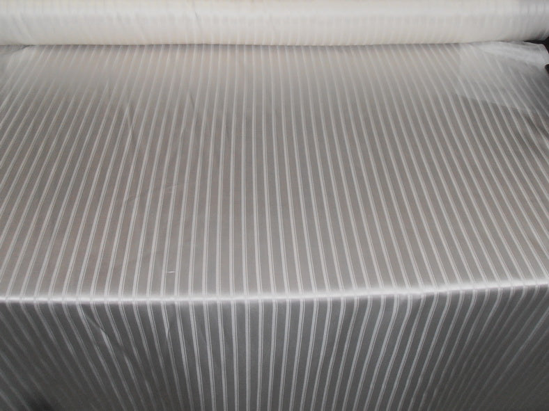 silk crepe JACQUARD stripe - off white 44" wide [8197]