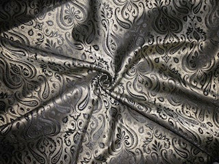 Spun Brocade Fabric Metallic Gold Black color BRO228[3]