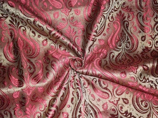 Spun Brocade Fabric Metallic Gold Deep Red color BRO228[5]