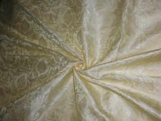 SILK BROCADE FABRIC Deep Cream colour 44" wide BRO230[3]