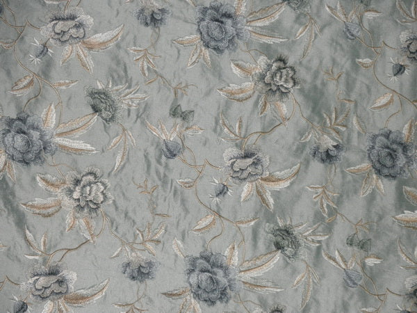 SILK Dupioni embroidery W-icy blueish green 54" wide DUPE44